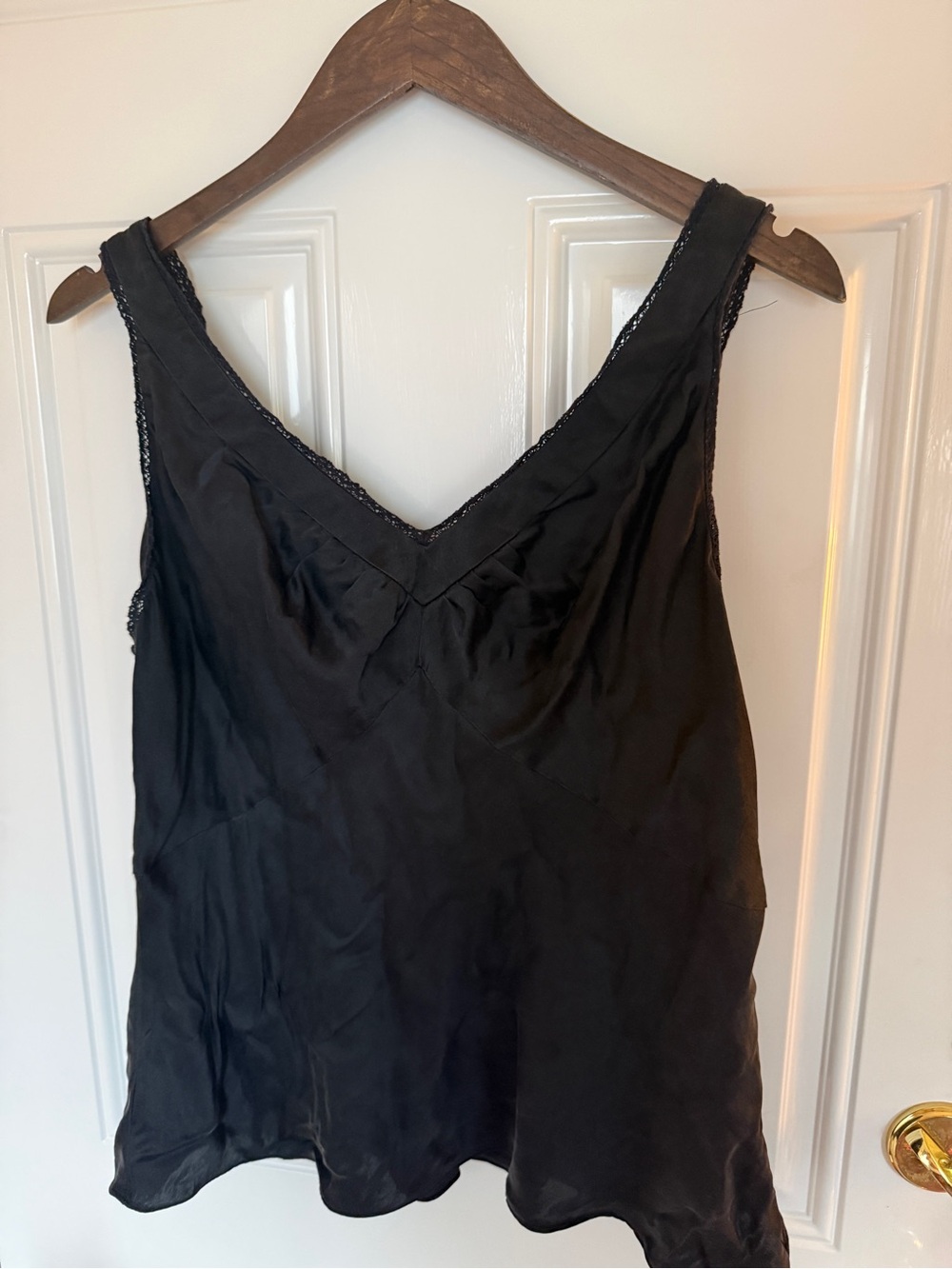 Nine West Black Lace-Edge Satin Camisole